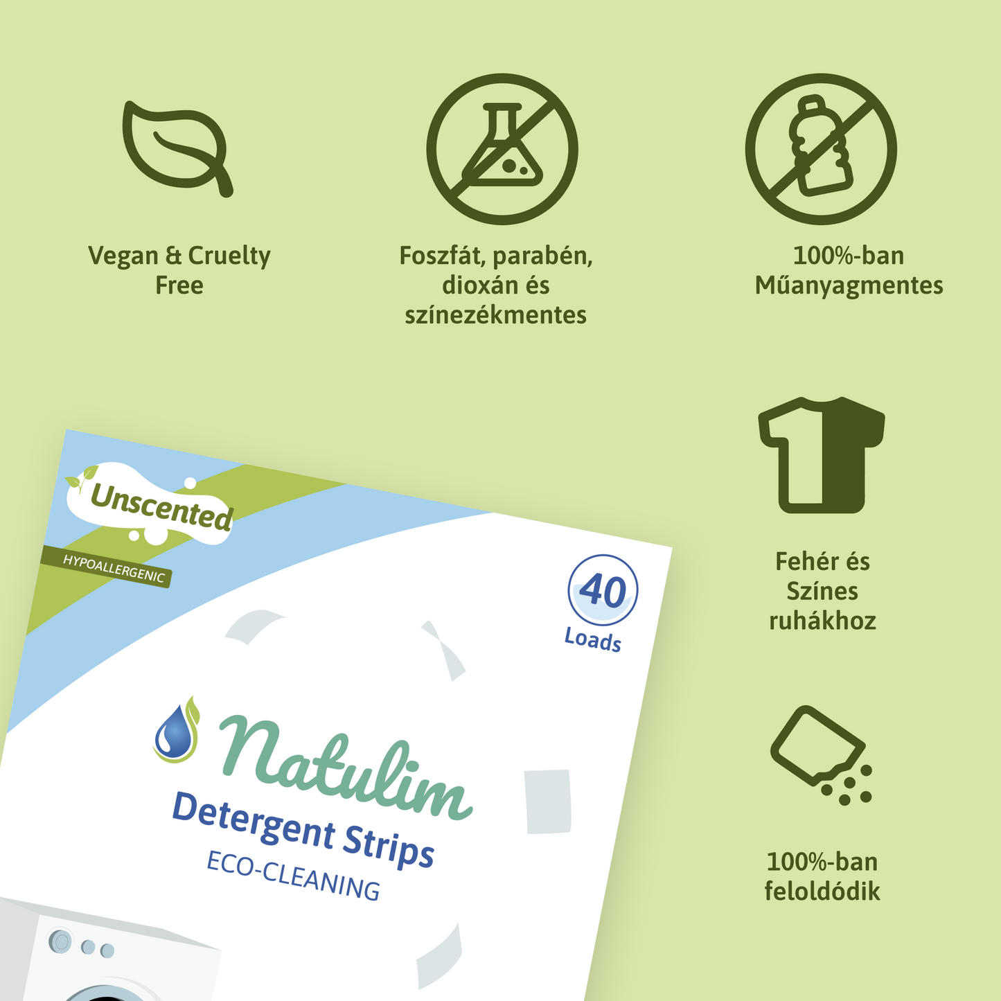 Waschmittel-Blätter 40 Eco-Blätter Natulim