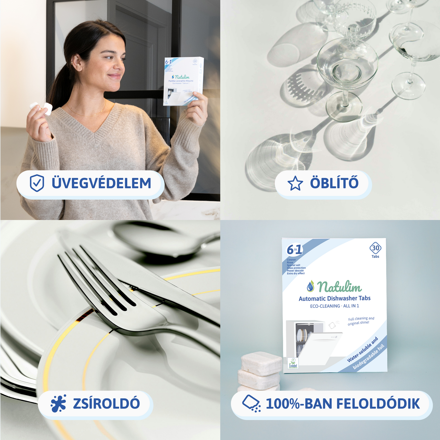 6 az 1-ben Eco Mosogatógép Tabletták - 60 Mosogatásra